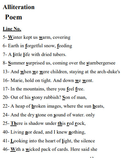 30 Poem Of Alliteration Examples Examples