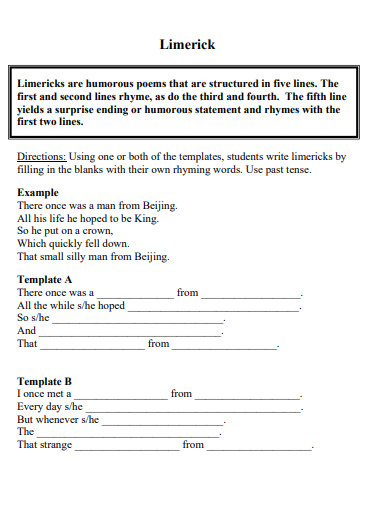 30+ Limerick Poem Examples in PDF | Examples