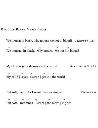blank verse lines example