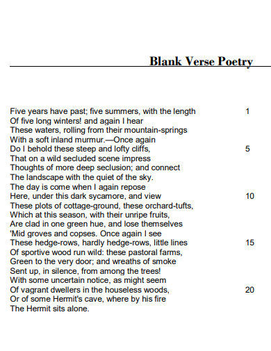 blank verse poem