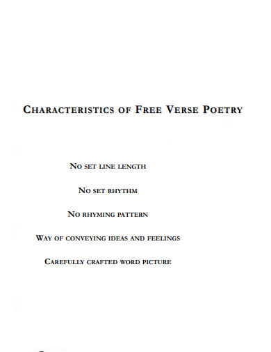 characteristics of verse poem