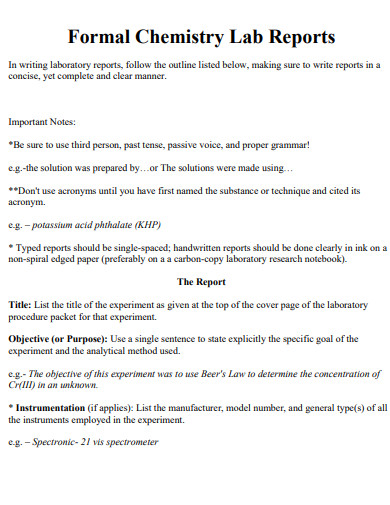 Chemistry Lab Report