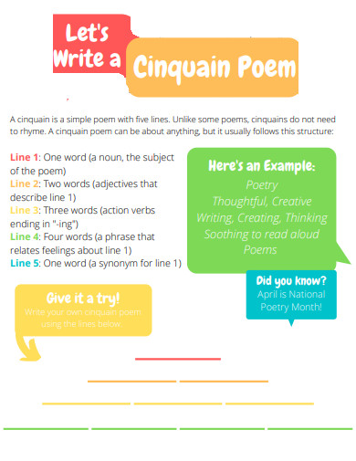 Cinquain Poem - 40+ Examples, How to Write, PDF