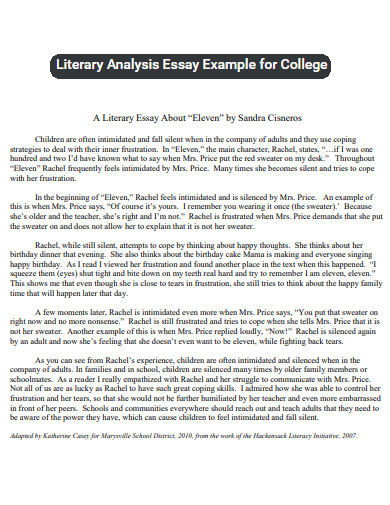 literary analysis essay sample