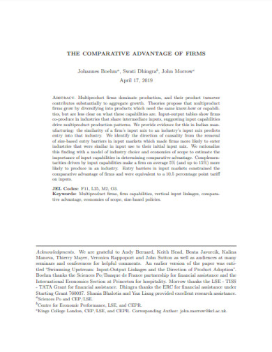 comparative advantage of firms example