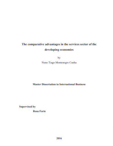 comparative advantages in the services sector of the developing economies
