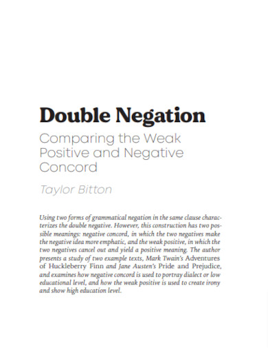 comparing the weak positive and negative concord