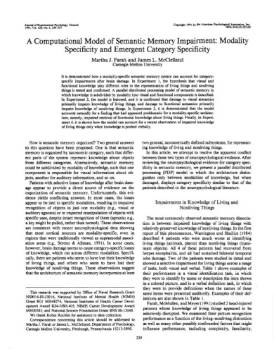 computational model of semantic memory impairment