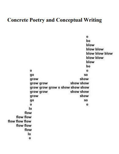concrete poem and writing example