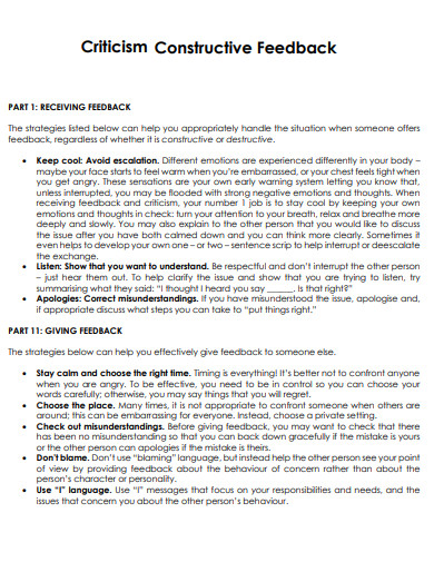 30 Constructive Criticism Examples In Pdf Examples 