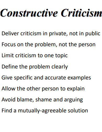 30 Constructive Criticism Examples In Pdf Examples 