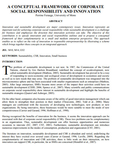 Corporate Social Responsibility Framework