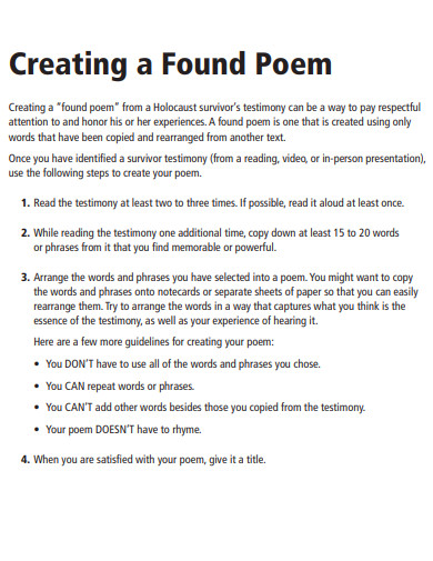 creating found poem example