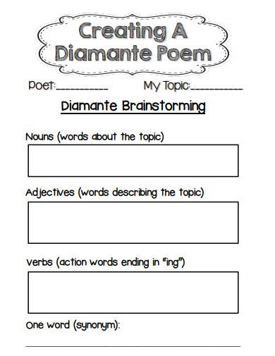 creating a diamante poem example
