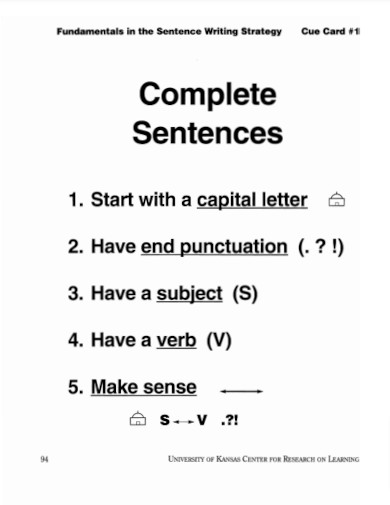 creative complete sentences example