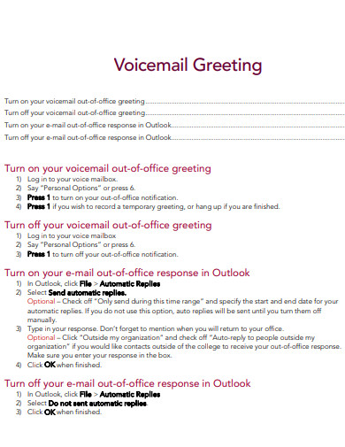 Creative Voicemail Greeting
