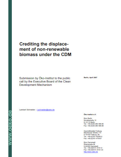 crediting the displacement of non renewable biomass