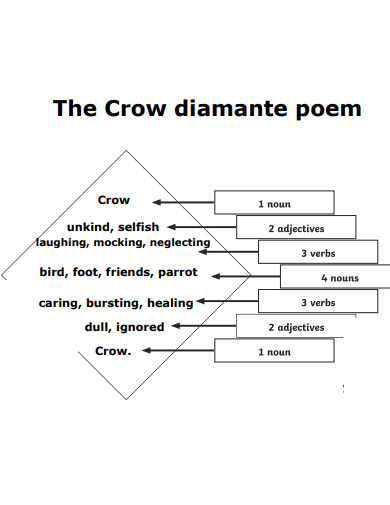crow diamante poem example