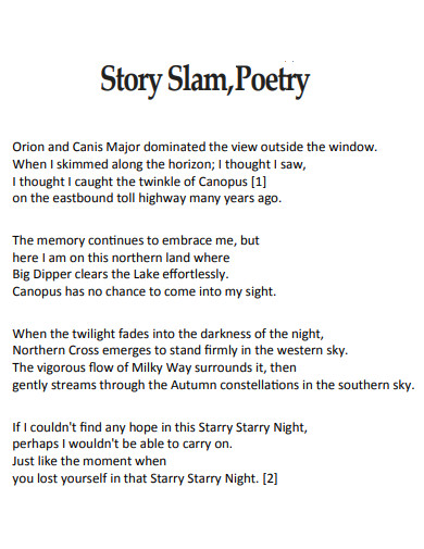 Slam Poetry - 30+ Examples, Format, How to Write, PDF