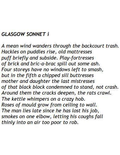 easy sonnet poem example 