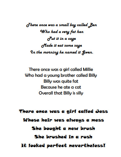 editable limerick poem example
