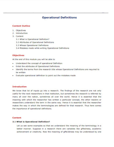Operational Definition | Examples