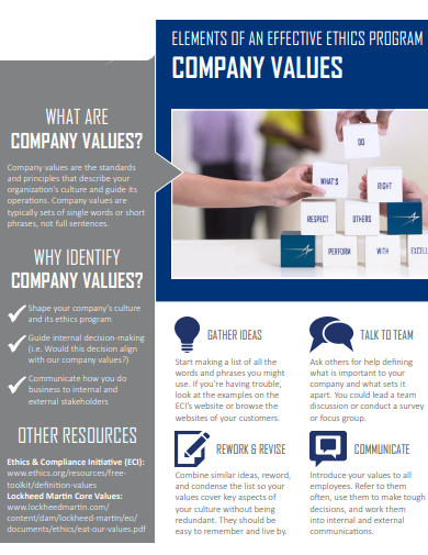 effective company values example