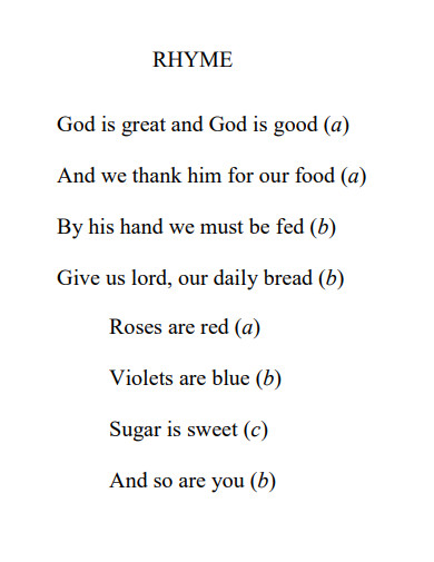 English Rhyme Example