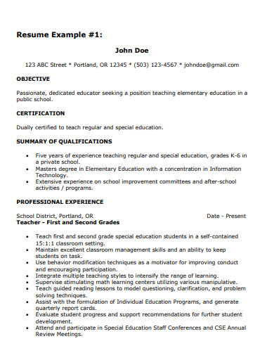 30+ Teacher Resume Examples in InDesign | Illustrator | Word | Apple ...