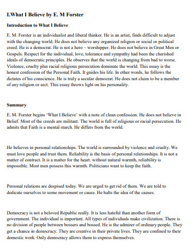 this i believe essay examples for students