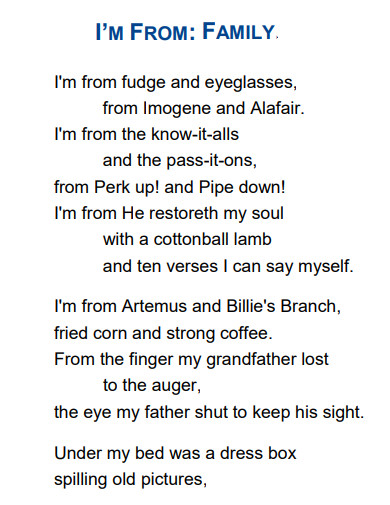family i am from poem