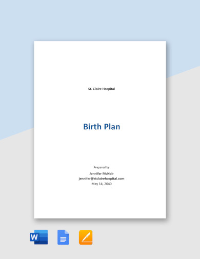 Free Sample Birth Plan Template