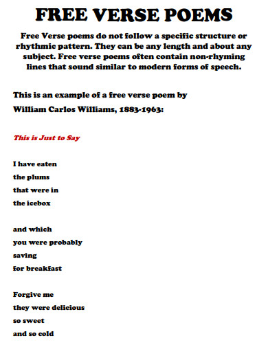 free verse poem
