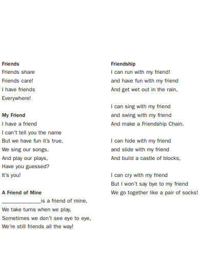 friendship verse poem