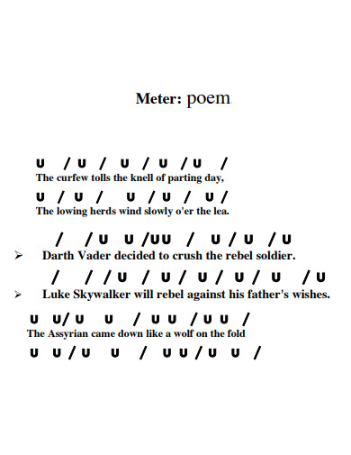 general meter poem example