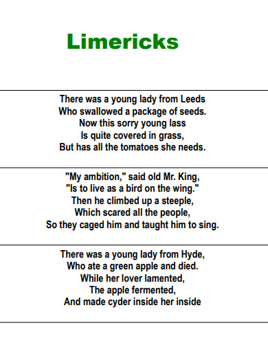 generic limerick poem example