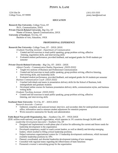 graduate student resume