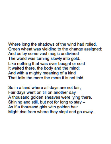 high school sonnet poem example