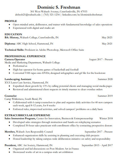 high school students resume template