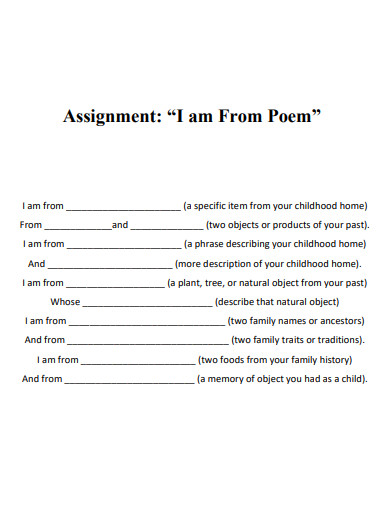 i am from poem assignment example