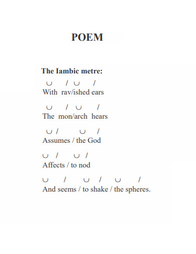 iambic meter poem example