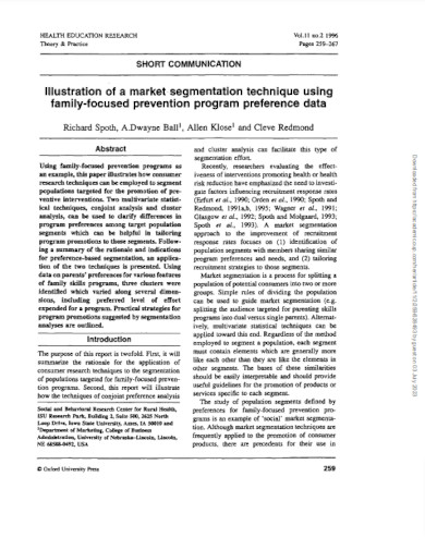 illustration of a market segmentation technique