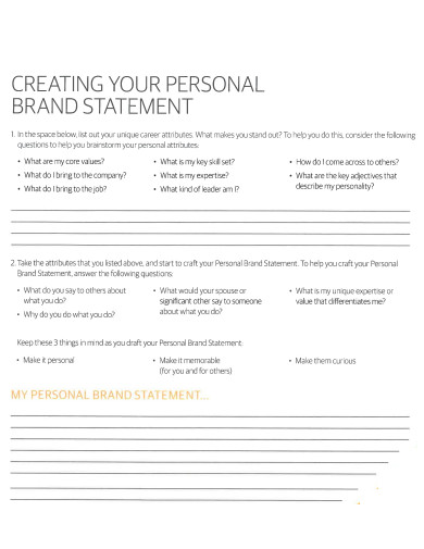 infographic personal brand statement