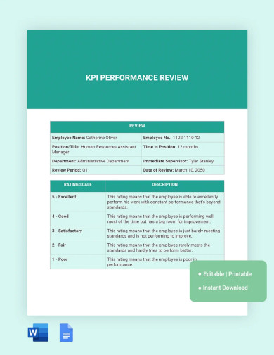 KPI Performance Review Template