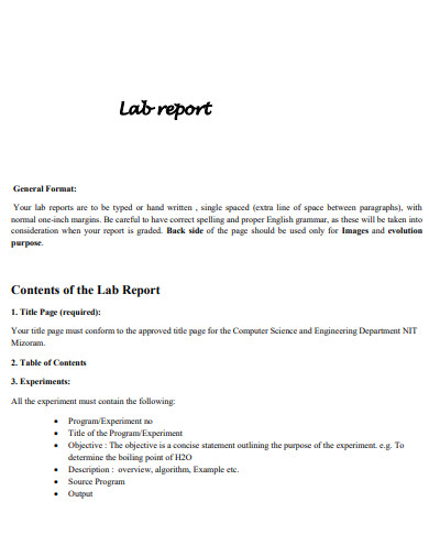 Lab Report title page