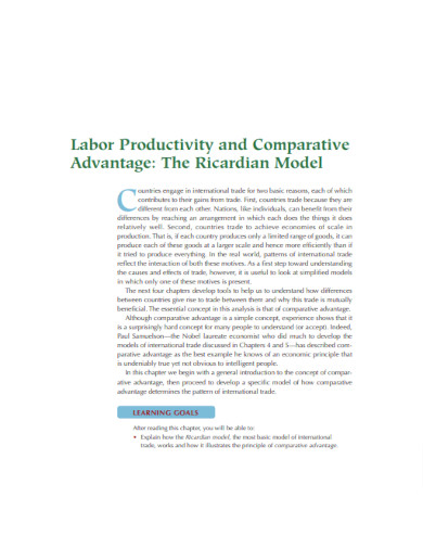 labor productivity and comparative advantage example