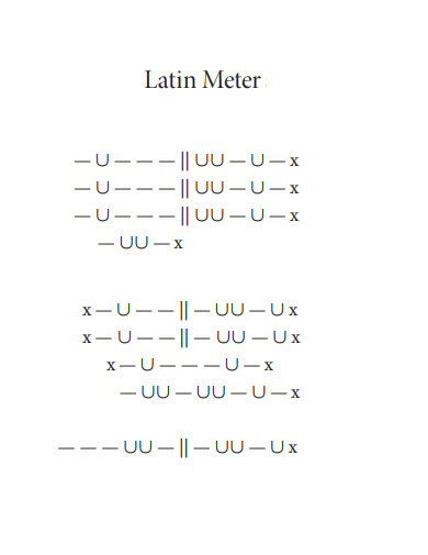 latin meter poem example
