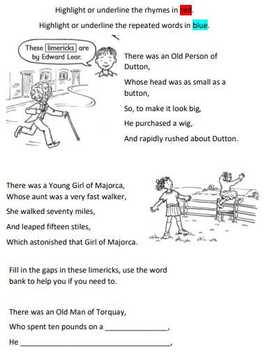 30+ Limerick Poem Examples in PDF | Examples