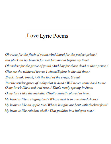 love lyric poem