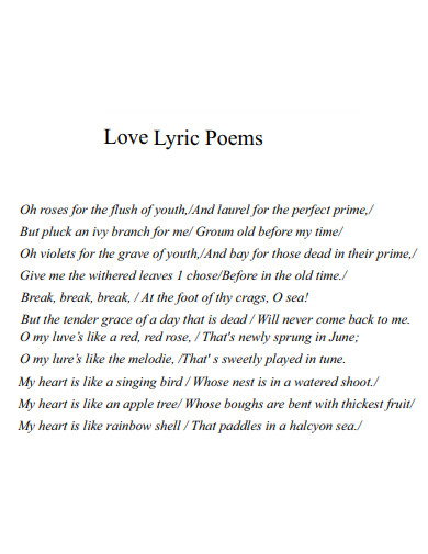 30+ Lyric Poem Examples in PDF, Google Docs | Examples